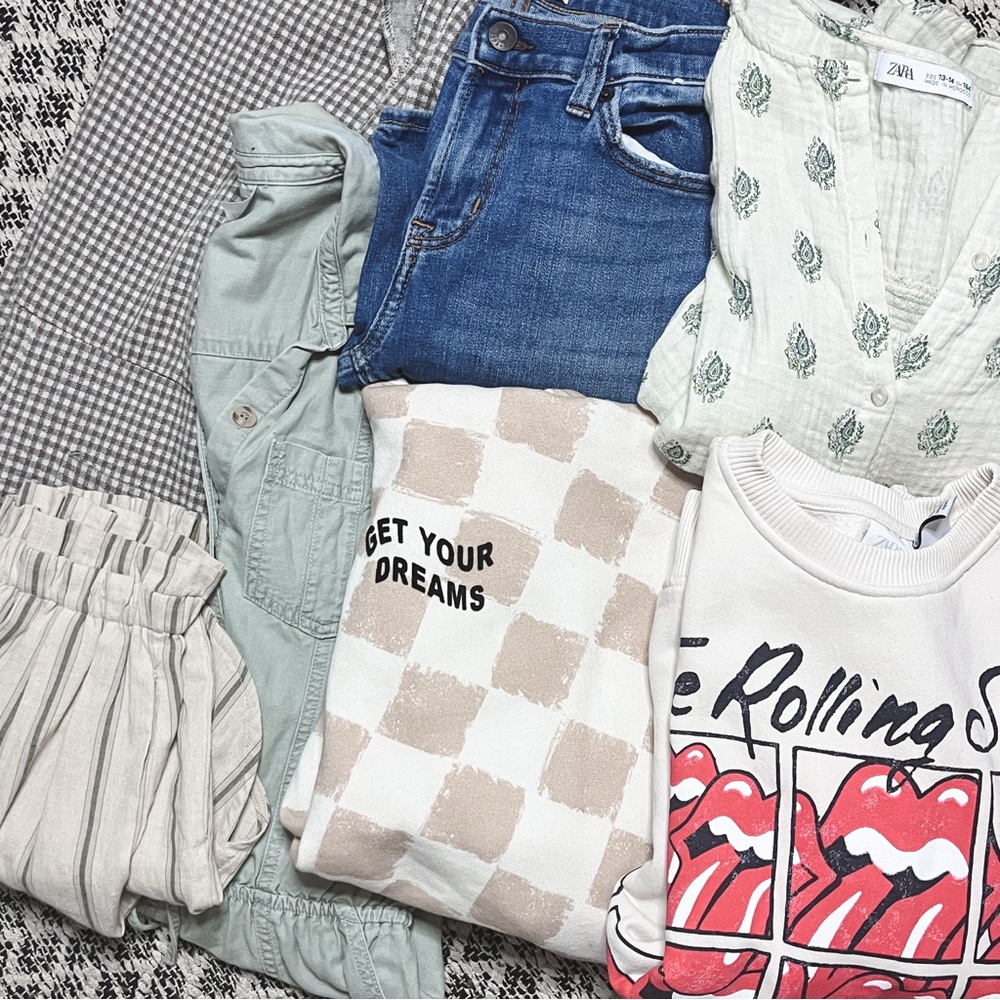 Zara & Abercrombie + Fitch Tween Teen Clothing 7 pc. Bundle Size 11/12 and 13/14